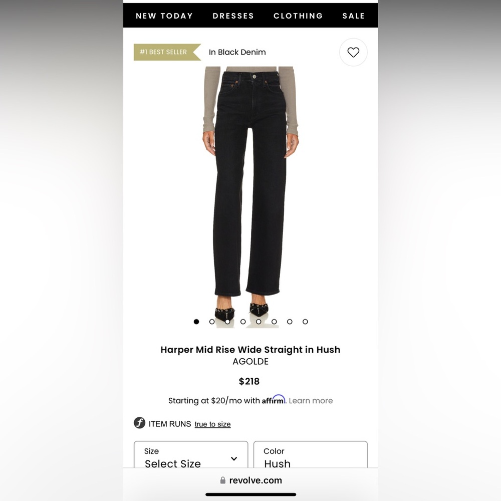 AGOLDE Harper Mid Rise Wide Straight Jeans